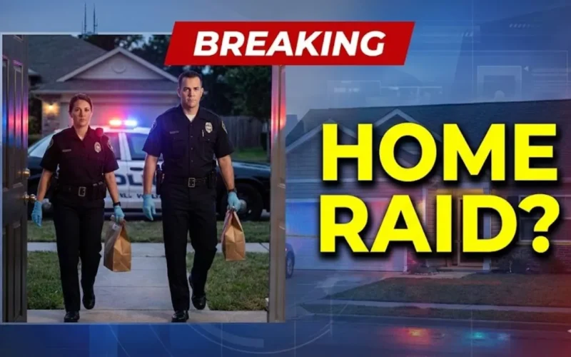 Police seen leaving Annie Guthrie’s home with gloves, brown bags